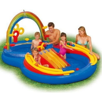 Intex dečiji bazen Rainbow ring play centar 297x193x135cm 57453-1